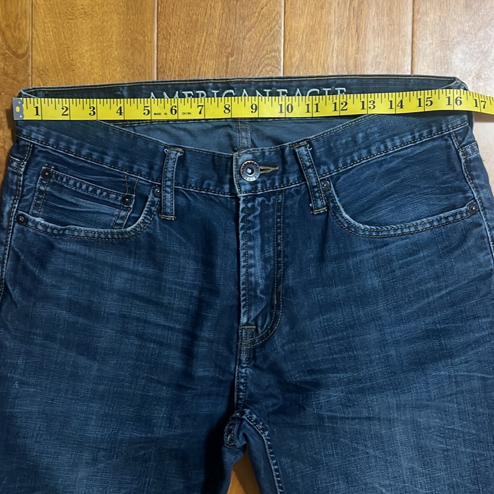 American Eagle Outfitters Y2K Men’s Blue Slim Straight Jeans Size 31 / 32 Casual - Picture 4 of 12